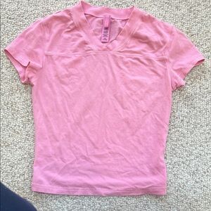 PINK Victoria's Secret Light Pink V-Neck Short Sleeve Tee